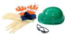 Kit sécurité, gants isolants classe 00, 1 casque, lunettes anti UV, gants docker