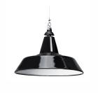 NOSTALGIE - Suspension déco E27 acier noir (intérieur blanc), lampe non fourni