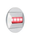 BALIZ - Encastré Mur rond, fixe, gris, LED intég. 0,46W rouge