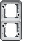 cubyko Support d'encastrement double verticale associable gris IP55