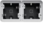 cubyko Boîte double horizontale vide avec 4 entrées associable gris IP55