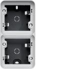 cubyko Boîte double verticale vide associable gris IP55