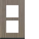 Plaque gallery 2 postes verticale 57mm matiere grey wood