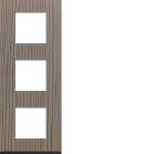 Plaque gallery 3 postes verticale 71mm matiere grey wood
