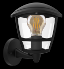 Lanterne décorative pour E27, fixation supérieure, IP44, détection de présence