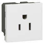 Prise de courant 2P+T 15A standard US Mosaic 2 modules - blanc