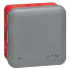 Boîte de dérivation carrée pour presse-é presse-étoupe Plexo gris/rouge - 80x80x4