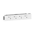 Prise 4x2P+T Surface Mosaic Soluclip goulotte clippage direct 8 modul-blanc