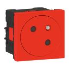 Prise de courant 2P+T Surface Mosaic Link raccordmt latéral 2 modul-rouge