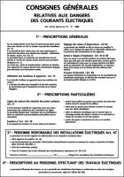 Plaque PVC ''Consignes générales relatives aux dangers...'' 350 x 500 x 1 m