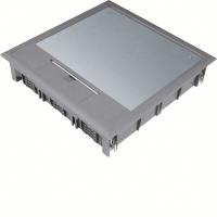 Boîte de sol carrée 24 modules diam 325mm encastrement diam 306mm grise