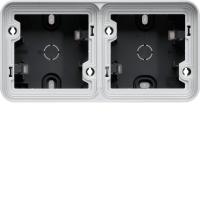 cubyko Boîte double horizontale vide avec 2 entrées associable gris IP55