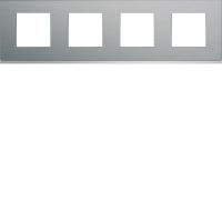 Plaque de finition Gallery 4 postes horizontale Bright inox entraxe 71 mm
