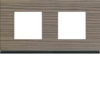 Plaque gallery 2 postes horizontale 71mm matiere grey wood