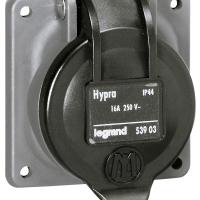 Prise de courant fixe 2P+T à brochage do domestique Hypra IP44-250V~-plastique
