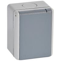 Prise étanche 3P+T 32A Plexo complet IP4 IP44 saillie - gris