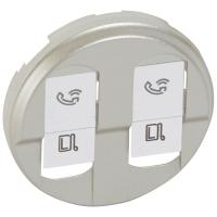 Enjoliveur Céliane pour prise double RJ4 RJ45 - finition titane