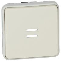 Poussoir étanche NO lumineux Plexo compo composable IP55 10A - blanc