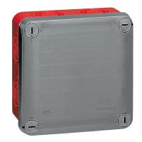 Boîte de dérivation carrée pour presse-é presse-étoupe Plexo gris/rouge-105x105x7