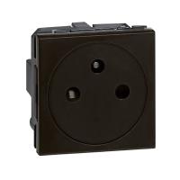 Prise de courant 2P+T Surface Mosaic bor bornes automatiques 2 modules-noir mat