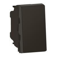 Poussoir ou poussoir inverseur Mosaic Ea Easy-Led 6A 250V~ 1 module - noir mat
