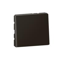 Poussoir ou poussoir inverseur Mosaic Ea Easy-Led 6A 250V~ 2 modules-noir mat