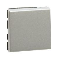 Interrupteur ou va-et-vient 10AX 250V~ M Mosaic Easy-Led 2 modules - alu