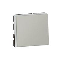 Poussoir ou poussoir inverseur Mosaic Ea Easy-Led 6A 250V~ 2 modules - alu