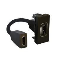 Prise HDMI Type-A version 2.0 préconnect préconnectorisée Mosaic 1 module - noir