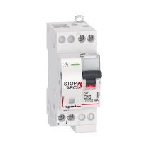 Disj. DX³ STOP ARC 4500 6kA arrivée/sort à vis 1P+N 230V~ 16A courbe C-2 mod