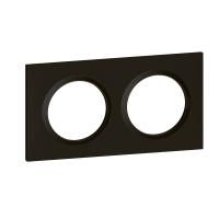 Plaque carrée dooxie 2 postes finition n noir velours