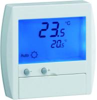 Thermostat ambiance digital semi-encastré chauf élec avec entrée fil