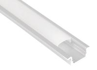 Profilé aluminium encastré PE1 pour ruban LED - 2m - blanc